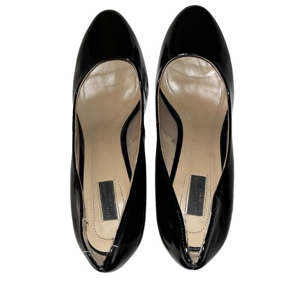 Zara Basic Black Patent Leather Platform Heels Size 37 - Picture 9 of 11